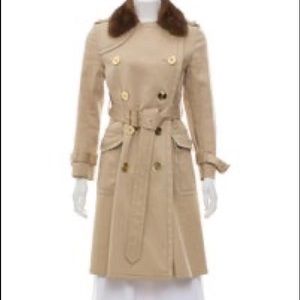 Coach Mink Fur-trimmed trench